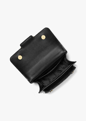 michael kors heather large metallic empire signature logo shoulder bag