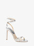 Chrissy Metallic Python Embossed Leather Sandal michael kors chrissy metallic python embossed leather sandal