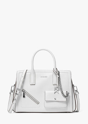 michael kors laila medium leather satchel with card case