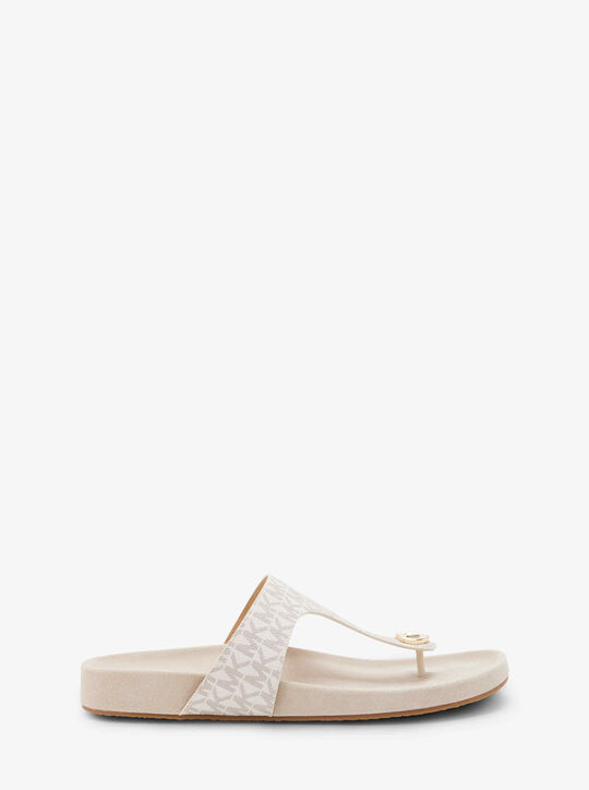 Signature Leather T-Strap Sandal michael kors signature leather t strap sandal