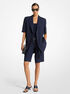 michael kors double crepe sabl  short sleeve boyfriend blazer