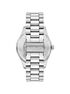 michael kors oversized lexington silver tone watch