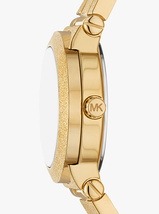 michael kors petite billie frosted gold tone watch