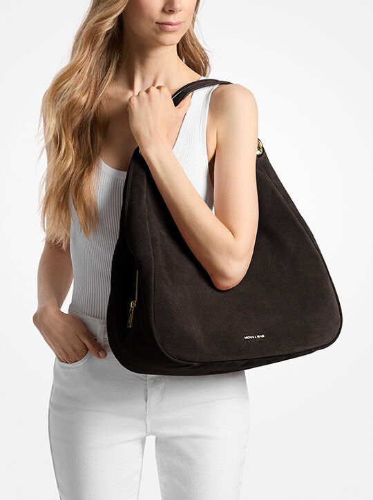 Ellie Large Suede Shoulder Bag michael kors ellie large suede shoulder bag