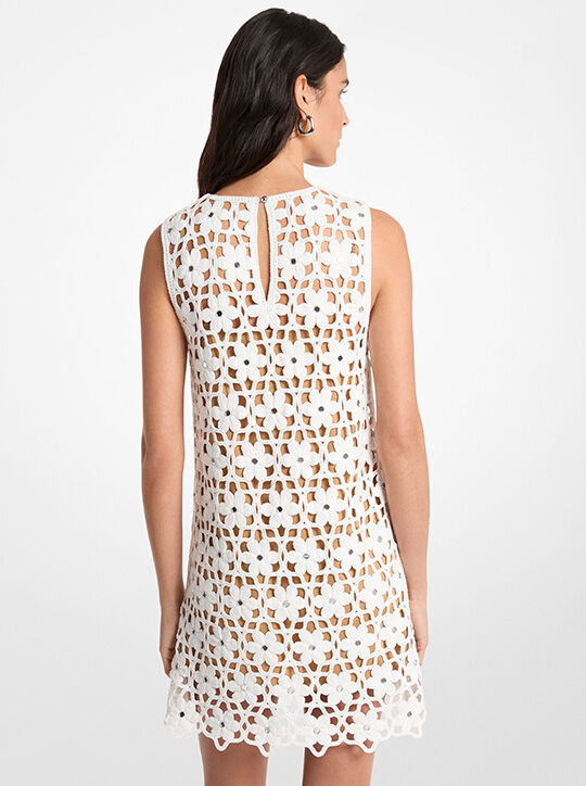 Mirror Embellished Floral Crochet Dress michael kors mirror embellished floral crochet dress