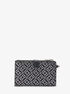 michael kors jet set metallic logo jacquard wristlet