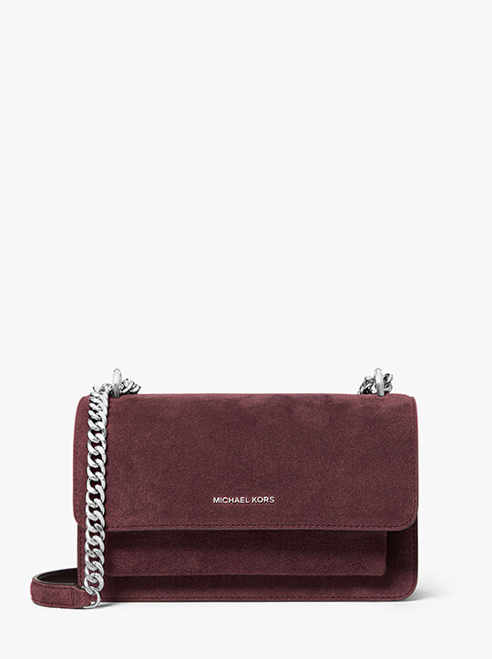 michael kors claire large suede shoulder bag