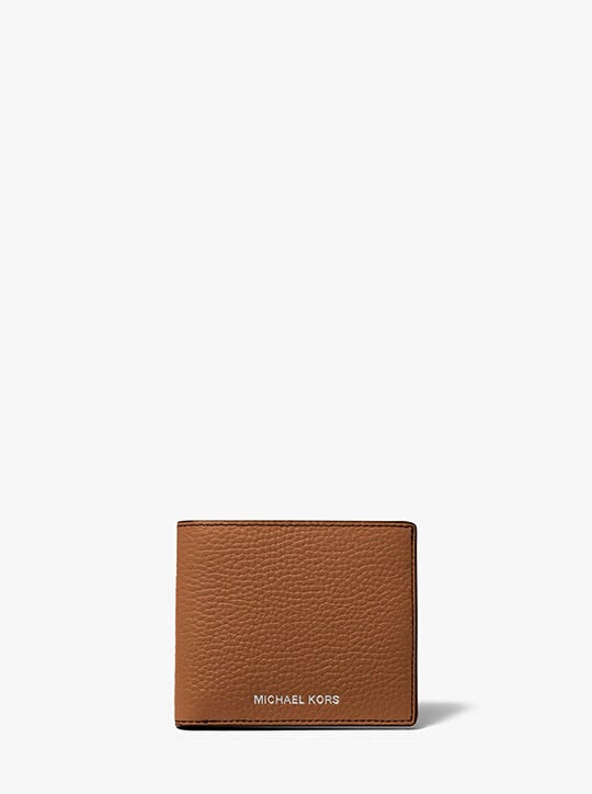 Hudson Pebbled Leather Slim Billfold Wallet michael kors hudson pebbled leather slim billfold wallet