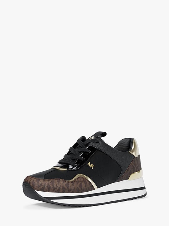 Raina Mixed-Media Platform Trainer michael kors raina mixed media platform trainer