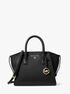 Avril Small Leather Top-Zip Satchel michael kors avril small leather top zip satchel
