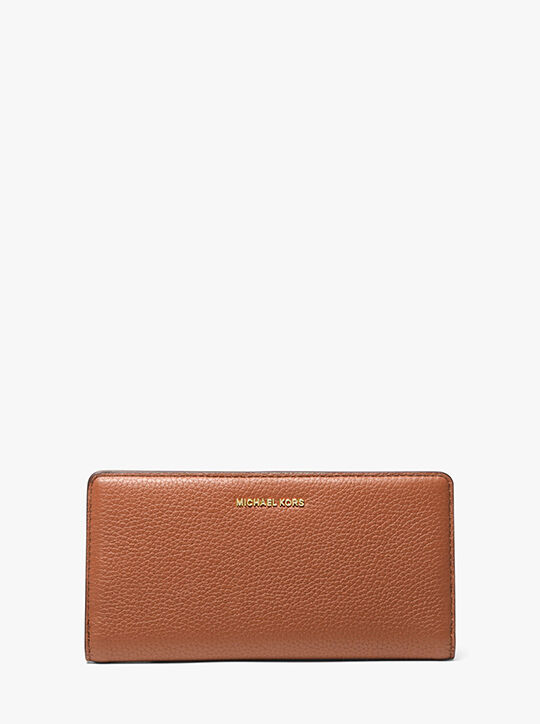 michael kors bryant large pebbled leather snap front wallet