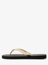 michael kors metallic logo pvc flip flops