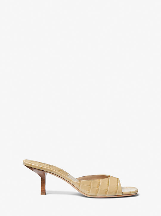 Anita Crocodile Embossed Leather Sandal michael kors anita crocodile embossed leather sandal