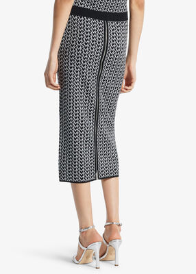 michael kors logo jacquard midi skirt