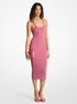 michael kors ribbed chain strap midi dress