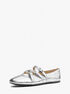 michael kors indy flex crackled metallic leather ballet flat