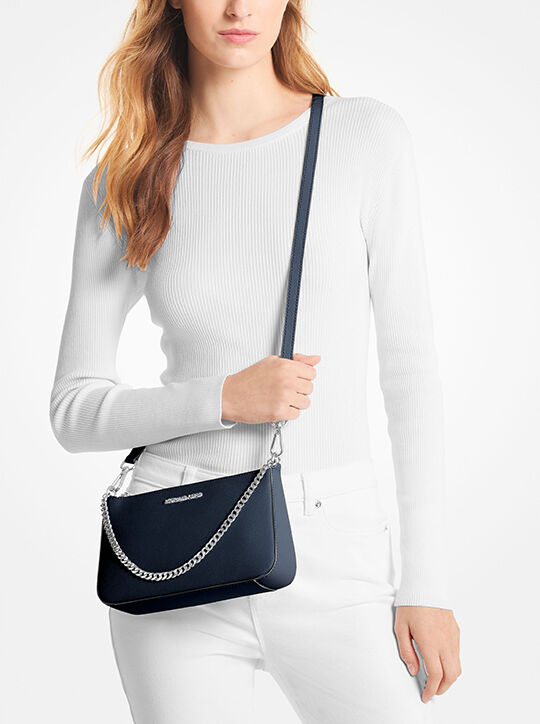 michael kors jet set medium saffiano leather crossbody bag