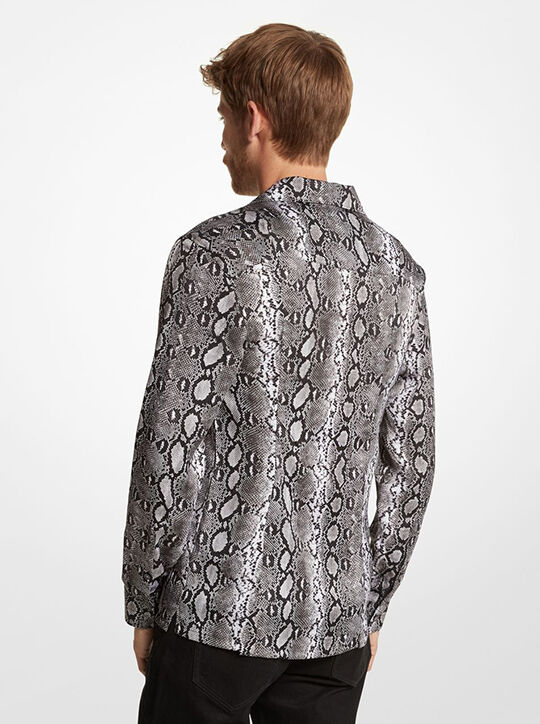 michael kors python printed woven shirt