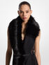 michael kors wool melton faux fur stole
