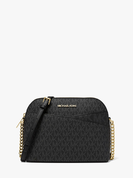 michael kors jet set travel medium logo dome crossbody bag