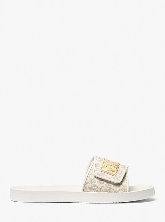Palmer Signature Logo Slide Sandal michael kors palmer signature logo slide sandal