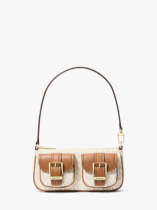 michael kors zoe small signature logo pochette