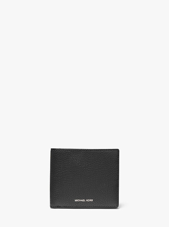 michael kors hudson pebbled leather billfold wallet