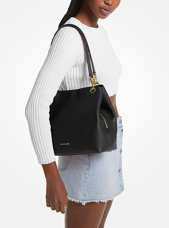 BANGKING 　k Kensington Large Pebbled Leather Tote Bag, BLACK | Michael Kors KWT
