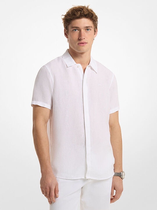 michael kors classic fit linen shirt