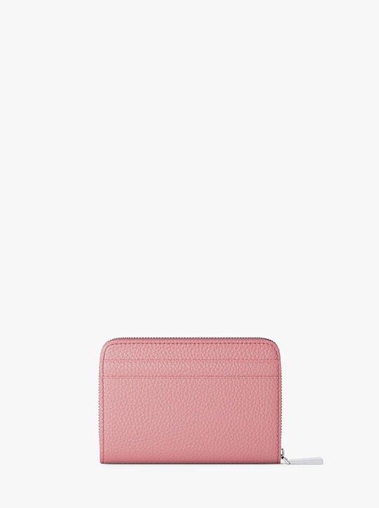 michael kors حافظة بطاقات  جيت سيت صغيرة من الجلد المحبب مزودة بسحّاب