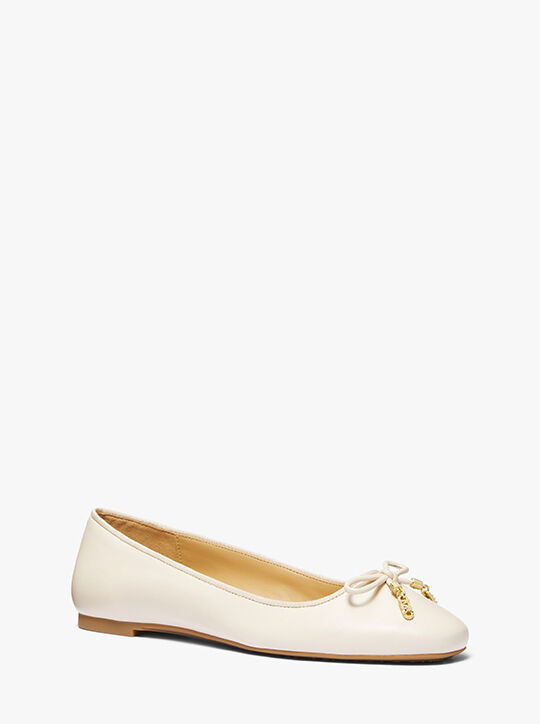 michael kors nori leather ballet flat