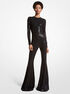 Hand-Embroidered Sequin Stretch Jersey Flared Jumpsuit michael kors hand embroidered sequin stretch jersey flared jumpsuit