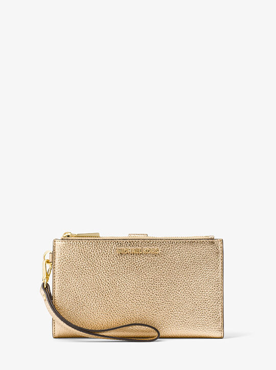 Adele Metallic Pebbled Leather Smartphone Wristlet michael kors adele metallic pebbled leather smartphone wristlet