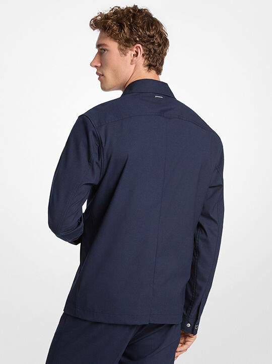 michael kors zip up woven shirt jacket