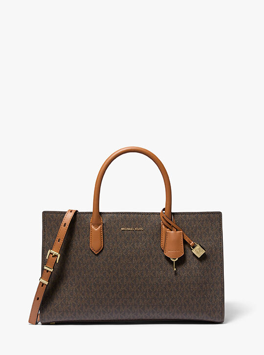 michael kors scarlett medium signature logo satchel