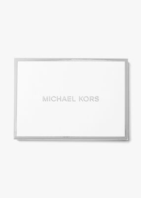 michael kors حافظة بطاقات جيت سيت صغيرة من الجلد المحبب مزودة بسحّاب