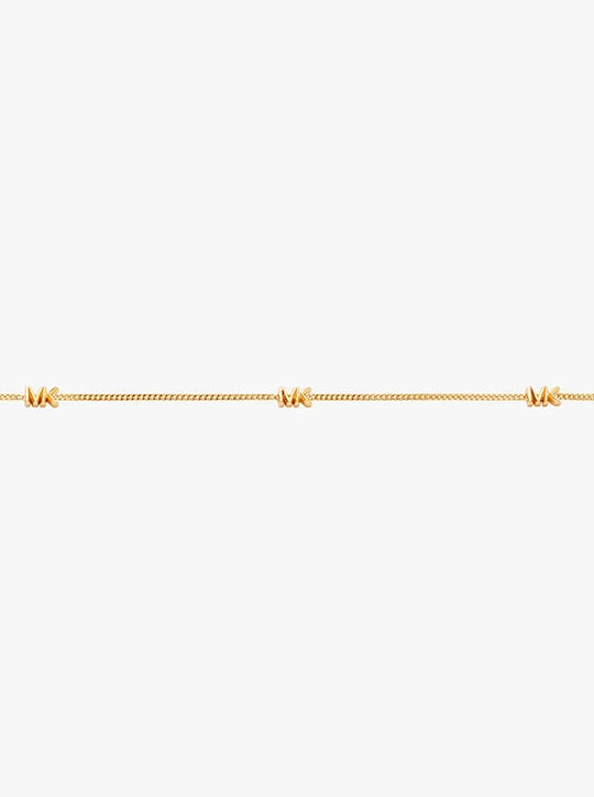 michael kors precious metal plated sterling silver logo necklace