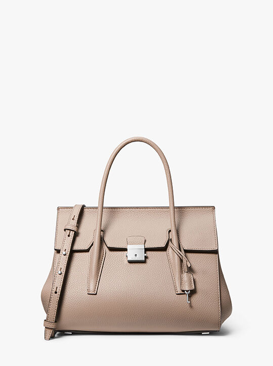 Campbell Medium Pebbled Leather Satchel michael kors campbell medium pebbled leather satchel