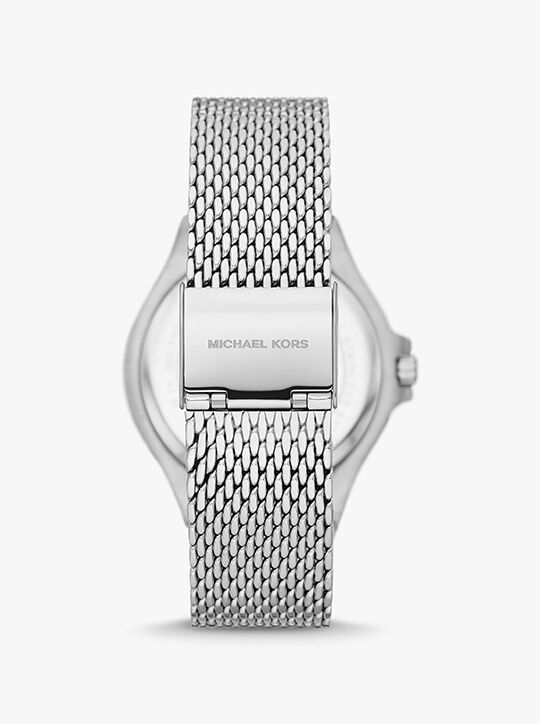 michael kors lennox pav  silver tone mesh watch