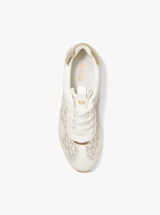 michael kors raina signature logo platform trainer