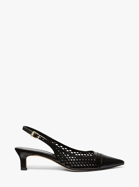 michael kors amara laser cut leather slingback pump