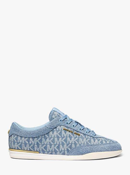 Nolan Signature Logo Print Denim Sneaker michael kors nolan signature logo print denim sneaker