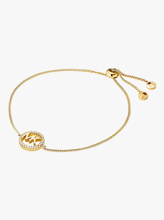 Precious Metal-Plated Sterling Silver Logo Slider Bracelet michael kors precious metal plated sterling silver logo slider bracelet