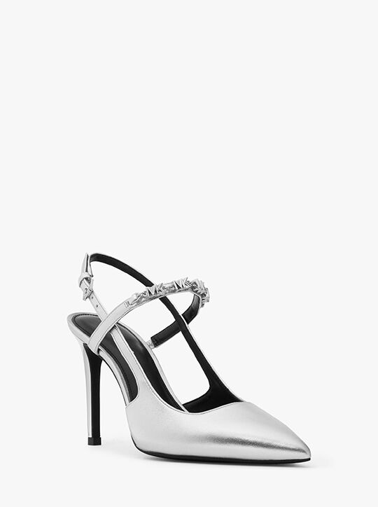 Dina Flex Metallic Leather Slingback Pump michael kors dina flex metallic leather slingback pump