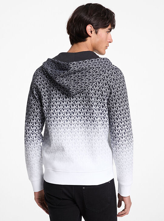 Ombré Signature Logo Cotton Blend Zip-Up Hoodie michael kors ombr signature logo cotton blend zip up hoodie