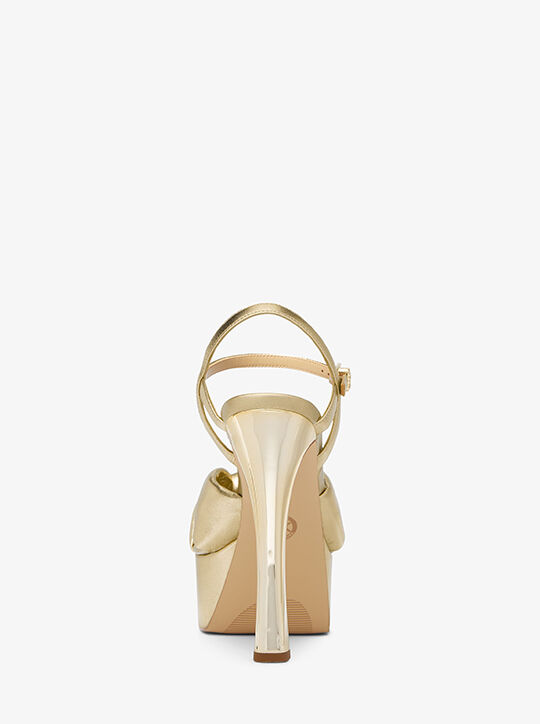 michael kors elena metallic leather platform sandal