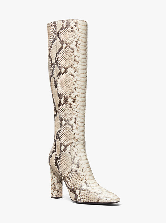 Carly Python Embossed Leather Boot michael kors carly python embossed leather boot