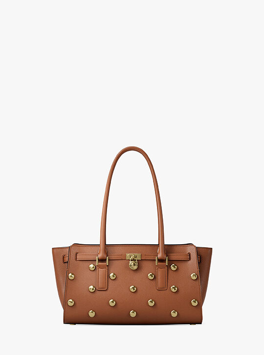 Hamilton Moderne Small Studded Leather Satchel michael kors hamilton moderne small studded leather satchel