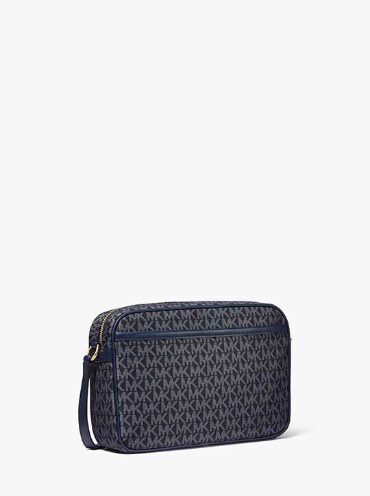 Jet Set Large Signature Logo Print Woven Crossbody Bag michael kors jet set large signature logo print woven crossbody bag