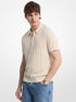 michael kors cotton knit zip polo shirt